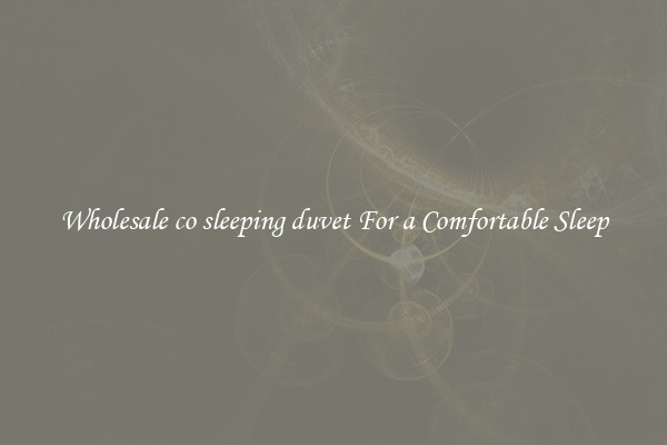 Wholesale co sleeping duvet For a Comfortable Sleep