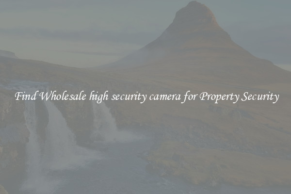 Find Wholesale high security camera for Property Security
