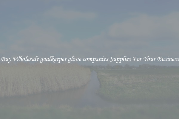 Buy Wholesale goalkeeper glove companies Supplies For Your Business