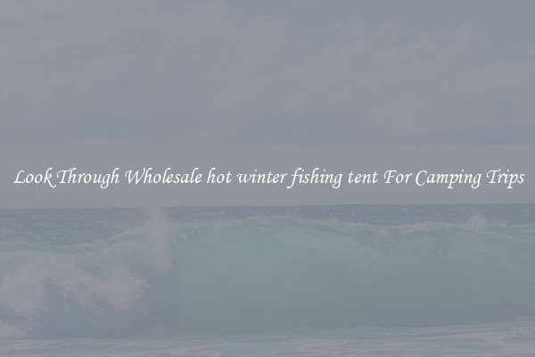 Look Through Wholesale hot winter fishing tent For Camping Trips