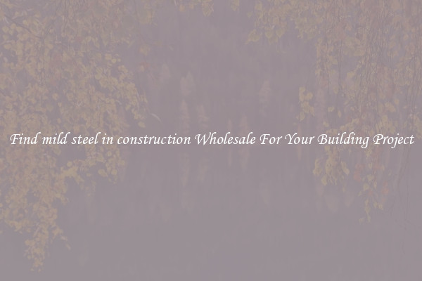 Find mild steel in construction Wholesale For Your Building Project