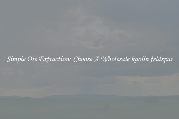 Simple Ore Extraction: Choose A Wholesale kaolin feldspar