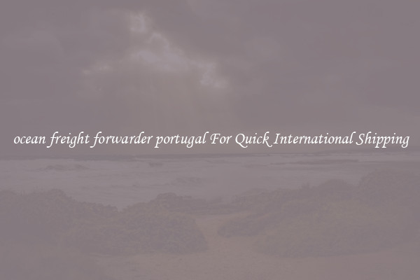 ocean freight forwarder portugal For Quick International Shipping