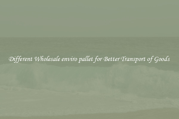 Different Wholesale enviro pallet for Better Transport of Goods 